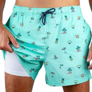 Short de bain pour homme à imprimé floral, en toile extensible quadridirectionnelle, séchage rapide, respirant, imperméable, léger, taille mi-haute, pour la plage - Product Image 2