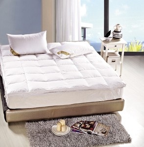 Protège-matelas matelassé blanc en microfibre solide rafraîchissante 400TC toutes saisons pour usage domestique, lavable en machine - Product Image 3