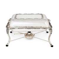 Bol de service doré avec couvercle en dôme, base en acier inoxydable, support floral orné, élégant objet de présentation pour buffet