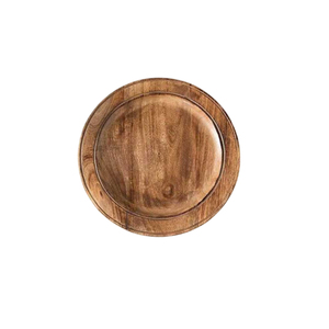 Plato Redondo de Madera para Servir, Hecho a Mano, Diseño Minimalista, Plato Decorativo, Ideal para Comida y Bebida - Product Image 2