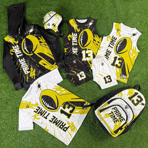 Uniformes de flag football personnalisés MOQ à bas prix, respirants et anti-transpiration, 7v7, sublimation. - Product Image 4