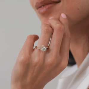 Bagues de fiançailles en diamant minimalistes, certifiées IGI, scintillantes, rondes, cultivées en laboratoire, en or massif 14 carats, délicates, uniques, modernes, classiques, bijoux - Product Image 4