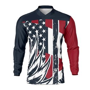 Custom Logo Motorcycle Racing Jersey Breathable Motocross Jersey Long Sleeve Quick Dry Polyester Motorcycle Sportswear OEM - Product Image 2