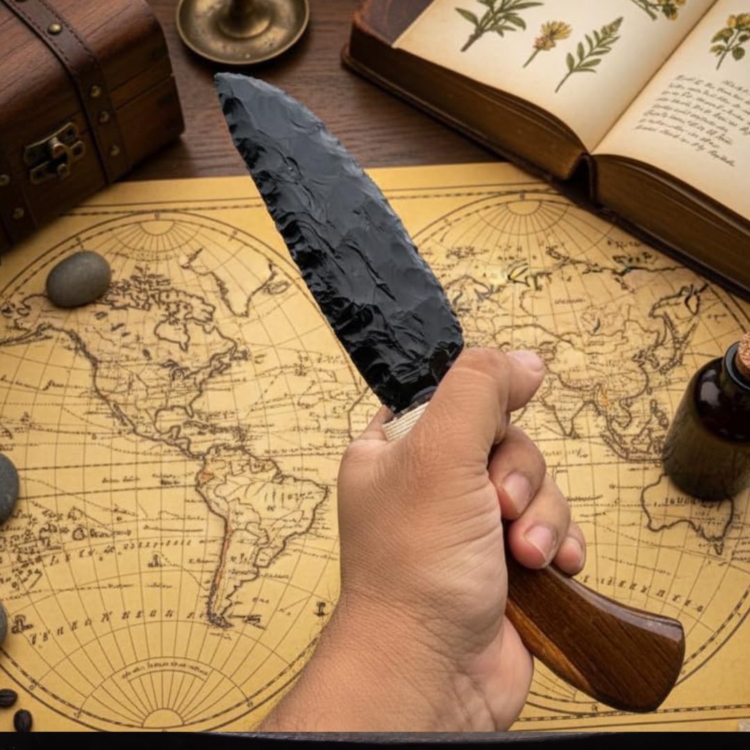 มีดหินออบซิเดียนสีดำ