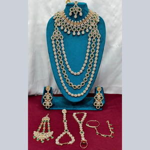JeweleMarket Ethnic Gold Plated Austrian Crystal <b>Bridal</b> Jewelry <b>Set</b> with <b>Necklace</b> & <b>Earrings</b> for Women - Product Image 1