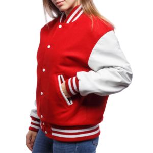 OEM Wholesale Varsity Jacket Clothing Manufacturers Custom Wholesale Greek Apparel PU Sleeve Leather Unisex Jacket - Product Image 4