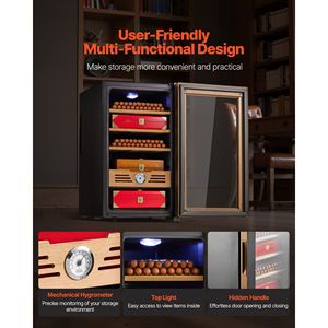 Humidor Elettrico per Sigari da 48L, 350 Pezzi, con Ripiani in Legno di Cedro Spagnolo e Controllo della Temperatura per Uso Domestico - Product Image 6