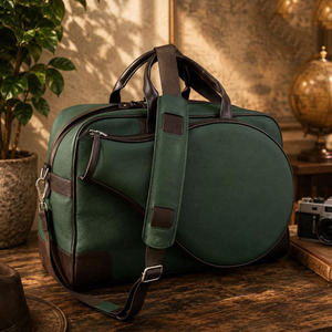 Bolsa de Viaje de Cuero Genuino Premium con Cierre de Cremallera, Porta Palas de Pickleball Protector, Compartimentos Seguros, Ideal para Viajes - Product Image 5
