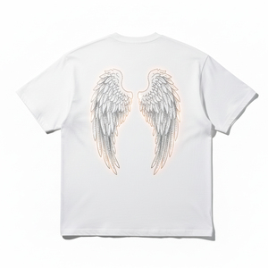 T-shirt imprimé surdimensionné avec strass pour homme, logo personnalisé, coton épais, streetwear, hip-hop, Y2K, t-shirt graphique - Product Image 3
