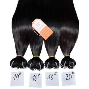 Cheveux humains vietnamiens à trame droite de couleur noire très doux et soyeux, à cuticule alignée, prix bon marché, extensions de cheveux bon marché - Product Image 3