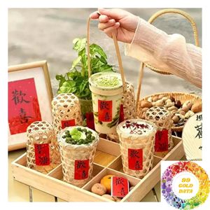 <b>Bamboo</b> <b>Cup</b> Holder Basket for <b>Coffee</b> Shops Tea Houses Bubble Tea Stores and Takeaway Beverage Businesses Bulk Supply - Product Image 5