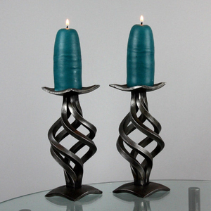 Durable <b>Black</b> Iron Handmade Natural <b>Candlestick</b> Holder Bharat Brass Copper Industries for Home Office Garden Christmas Easter - Product Image 2