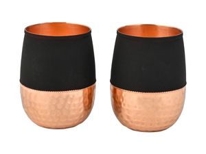 Verre décoratif en cuivre pur d'Inde, design luxueux, 250 ml, entièrement martelé - Product Image 5