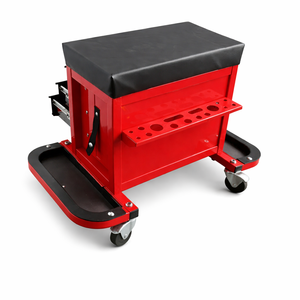 Rolling Tool Chest <b>Stool</b> with 3 Drawers, <b>Padded</b> Cushion Seat, Tool Tray & Swivel Casters Mechanic Seat OEM Vietnam GAPGAR024 - Product Image 3