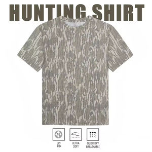 Camisas de Caza de Manga Corta con Estampado de Camuflaje Vintage, Lavadas, de Material Elástico Transpirable Ultrasuave, Resistentes a la Decoloración y al Encogimiento - Product Image 1