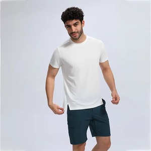 Men's Vintage Washed Contrast Stitch <b>T</b>-<b>Shirt</b> Oversized Streetwear Custom Logo Casual Tee - Product Image 3