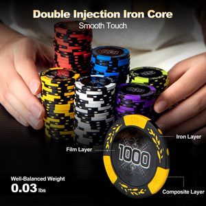 ชุดชิปโป๊กเกอร์เท็กซัสโฮลเอ็ม 500 ชิ้น ชิป Claytec น้ำหนัก 14 กรัม พร้อมถาด - Product Image 3