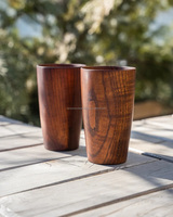 Tasses cylindriques en bois naturel de haute qualité pour café, thé, lait - Tasses de luxe artisanales - Logo personnalisable - Vente en gros pour mariages