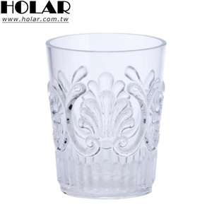 [Holar] Vasos de Acrílico Plástico de 12 Onzas Hechos en Taiwán con Diseño de Cuatro Flores para Baño y Hogar - Product Image 1