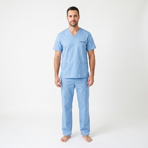 Men's Hospital Nursing <b>Scrubs</b> V Neck Top Cargo Pocket Trousers Breathable Stretch Medical <b>Work</b> Uniform - Product Image 5