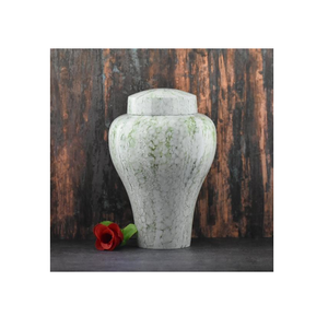 White Cremation Urn with Copper Lid Decorative Memorial Urn for Ashes, Funeral & Remembrance Décor - Product Image 6