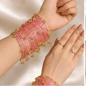 กำไลข้อมือคุณภาพสูง ดีไซน์ยอดเยี่ยม ปี 2026 สีทองแบบแคชเมียร์ ประดับเพชรระยิบระยับ สำหรับงานแต่งงานและงานปาร์ตี้ พรีเมียมสไตล์ปัญจาบ - Product Image 3