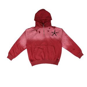 Sweat à capuche zippé 100 % coton pour homme, style décontracté oversize, épaules tombantes, streetwear vintage en molleton - Product Image 4