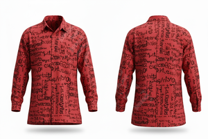 Camisa Casual Personalizada al por Mayor, Camisa de Vestir de Algodón con Estampado Gráfico, Manga Larga, Cuello Abotonado, Corte Ajustado, Estilo Urbano - Product Image 2