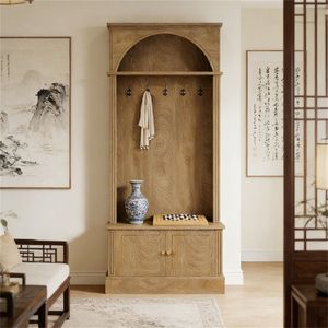 Appendiabiti a doppio gancio e scarpiera da parete con ripiano portaoggetti per ingresso a 5 livelli - Product Image 4