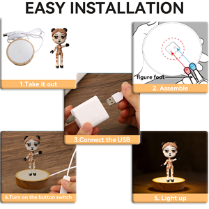 Lámpara LED 3D con Forma de Jirafa, Luz Nocturna con Cable USB Tipo A, Control de un Botón, Brillo Suave, Tamaño Pequeño, Decoración para Dormitorio y Regalo - Product Image 2