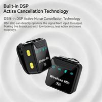 Mikrofon Lavalier Magnetik Nirkabel Dual Clip-on dengan Peredam Kebisingan untuk Vlog TikTok Live Streaming Video
