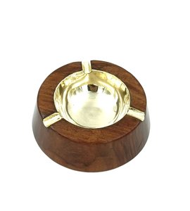 Cendrier rond en bois massif fait main, avec insert amovible en laiton poli, porte-cendres pour cigares, décoration de table - Product Image 6