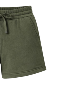 Custom Olive Green Women Sweat Shorts Cotton Fleece Elastic Waist <b>Drawstring</b> Gym Casual Summer Shorts OEM Manufacturer Supplier - Product Image 2