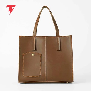 Breathable Brown Leather Shoulder <b>Tote</b> <b>Bag</b> Elegant Double <b>Compartment</b> Adjustable Strap Zipper Eco Friendly Lightweight Outdoor - Product Image 3