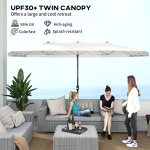 "Extra <b>Large</b> 15ft Cream White Patio <b>Umbrella</b> with Fringe Crank Handle UPF30+ for Outdoor Use" #### "Garden <b>Umbrella</b> Radii 2.7m" - Product Image 4