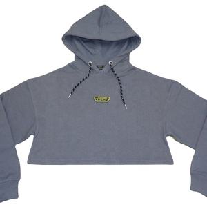 Sudadera con capucha corta para mujer, manga larga anticontracción, patrón de letras sostenible, temporada de otoño, ropa de calle estampada - Product Image 1