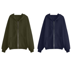 Ensemble de survêtement pour femme bleu marine à fermeture éclair, manches longues, couleur unie, tricoté, respirant, pour l'automne - Product Image 6