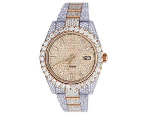 BOJ R.O.L.E.X.12 Montre Homme de Luxe Blanche Baguette VVS Moissanite, Mode, 41MM, Automatique, Analogique, Acier, Quartz, Iced Hip Hop - Product Image 2