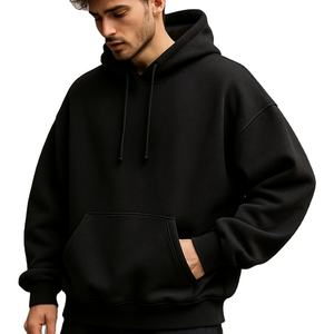 <b>Thick</b> <b>Fleece</b> Regular Fit Men's Hoodies Sweatshirts Solid Pocket Customizable Full Chest Logo 100% Cotton Breathable Winter - Product Image 6
