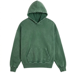 Wholesale Unisex 100% Cotton <b>Fleece</b> Cropped Baggy Pullover Hoodie Winter Digital Print Solid Color Waterproof Sweatshirt Casual - Product Image 2