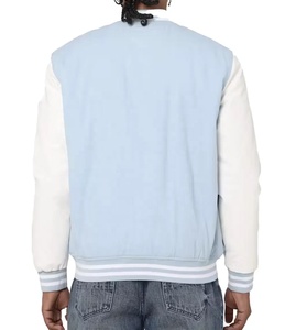 Veste universitaire Y2K personnalisée, style streetwear oversize, veste letterman avec patch en chenille, manches en cuir et laine, unisexe - Product Image 2