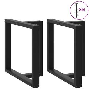 Patas de Mesa de Comedor de Acero con Recubrimiento de Polvo Negro, Niveladores de Altura Media para Muebles - Product Image 3