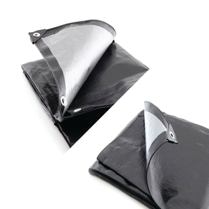 Bâche en PE de grande capacité, robuste, noire et argentée, haute durabilité, couleurs personnalisées en option, tailles variées, protection imperméable - Product Image 6