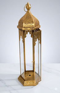 Gold Metal Handmade Eco-Friendly Ramadan Lantern Cutout Hanging Candle Holder Portable Decor for Home Wedding Garden - Product Image 2