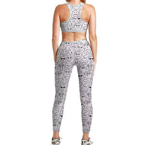 Ensemble de soutien-gorge de sport et leggings à imprimé géométrique, séchage rapide, respirant, vêtements de sport pour femmes - Product Image 5