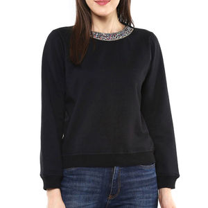 Sudadera de Mujer de Manga Larga, Cuello Redondo, Color Sólido, con Logotipo Estampado, Sudadera de Moda al por Mayor para Mujer - Product Image 5
