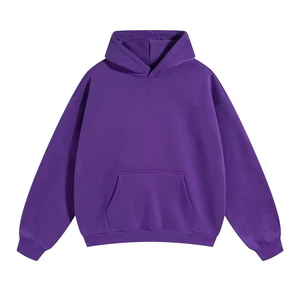 High Quality Stringless Hoodie Pullover <b>Thick</b> <b>Fleece</b> Oversize Loose Custom 350gsm Cropped Hoodie Plus Size Men's Hoodies - Product Image 3