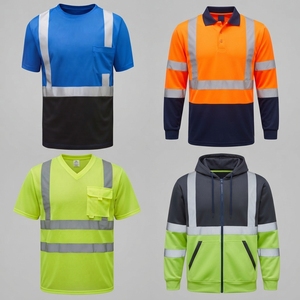 Chemise de sécurité à manches courtes pour homme, haute visibilité, bleu noir, réfléchissante, vêtements de travail, chemise de sécurité avec poche, matière polyester - Product Image 5