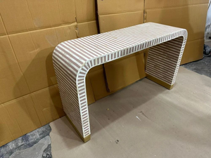 Bone Inlay Handmade Eco-Friendly Multi-Function Console <b>Table</b>/ Hall-Way Entry <b>Table</b>/ Coffee <b>Table</b>/ Modern <b>Stools</b> & Ottomans - Product Image 4