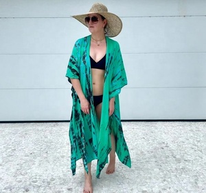 Kimono Tie Dye ample, Robe de plage, Robe de plage, grande taille, Tie Dye, teint à la main, rayonne, Kimono - Product Image 5